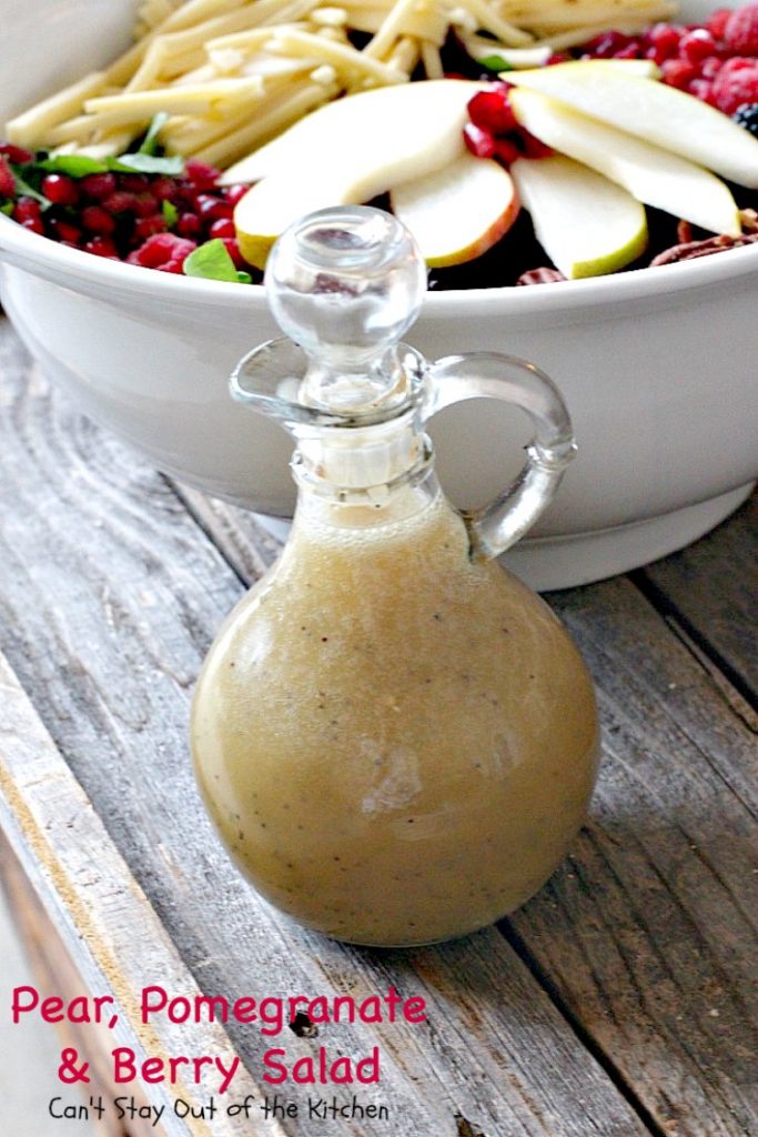 Pear, Pomegranate and Berry Salad | Can't Stay Out of the Kitchen | this fabulous #salad is heavenly! The combination of flavors is amazing. #pears #pomegranates #glutenfree