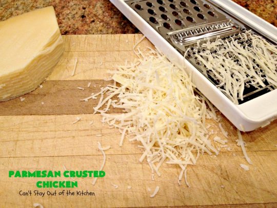 Parmesan Crusted Chicken | Can't Stay Out of the Kitchen | this amazing #chicken entree is flavored with a #parmesancheese & #GreekYogurt coating & seasoned to perfection. The chicken is then dredged in #breadcrumbs or #panko crumbs. 