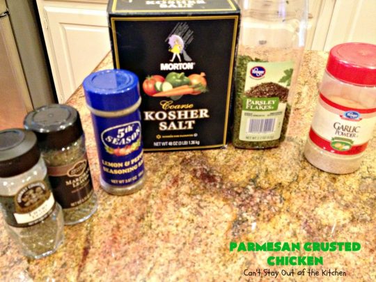 Parmesan Crusted Chicken | Can't Stay Out of the Kitchen | this amazing #chicken entree is flavored with a #parmesancheese & #GreekYogurt coating & seasoned to perfection. The chicken is then dredged in #breadcrumbs or #panko crumbs. 