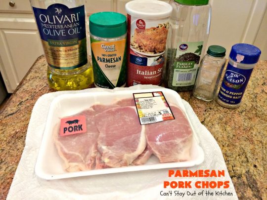 Parmesan Pork Chops | Can't Stay Out of the Kitchen | this easy 6-ingredient #porkchop dish can be oven ready in 5 minutes! The coating is absolutely mouthwatering. It's terrific for company or #holiday meals like #MothersDay or #FathersDay. #pork