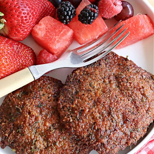 Parmesan Romano Cube Steaks | Can't Stay Out of the Kitchen | #ParmesanRomanoCubeSteaks is a great way to enjoy #CubeSteaks for dinner. This easy entree is oven ready in about 5 minutes. It's wonderful for weeknight dinners when you're short on time. This tasty #beef entree includes both #Parmesan & #Romano cheese along with several herbs to spice it up. #GlutenFree