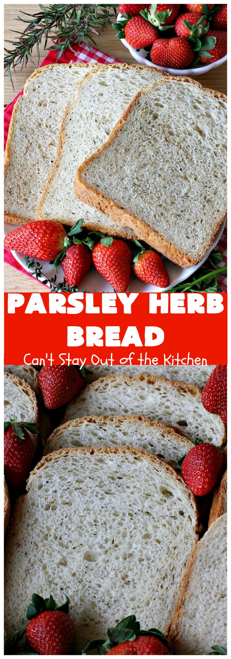 Parsley Herb Bread | Can't Stay Out of the Kitchen | this delicious home-baked #bread is so easy since it's made in the #breadmaker. Wonderful for a dinner bread, sandwiches or even for #breakfast served with fruit preserves. #ParsleyHerbBread