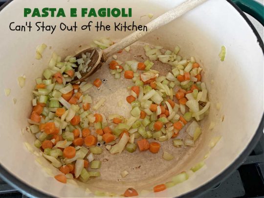 Pasta E Fagioli | Can't Stay Out of the Kitchen | this dynamite #recipe for #PastaEFagioli can't be beat. It's easy to whip up so it's perfect for weeknight dinners. If you enjoy a bowl of hot #soup on cool, fall nights, this one sure hits the spot. #pasta #pork #SeaShellPasta #ItalianSausage #GreatNorthernBeans #tomatoes #FallRecipes