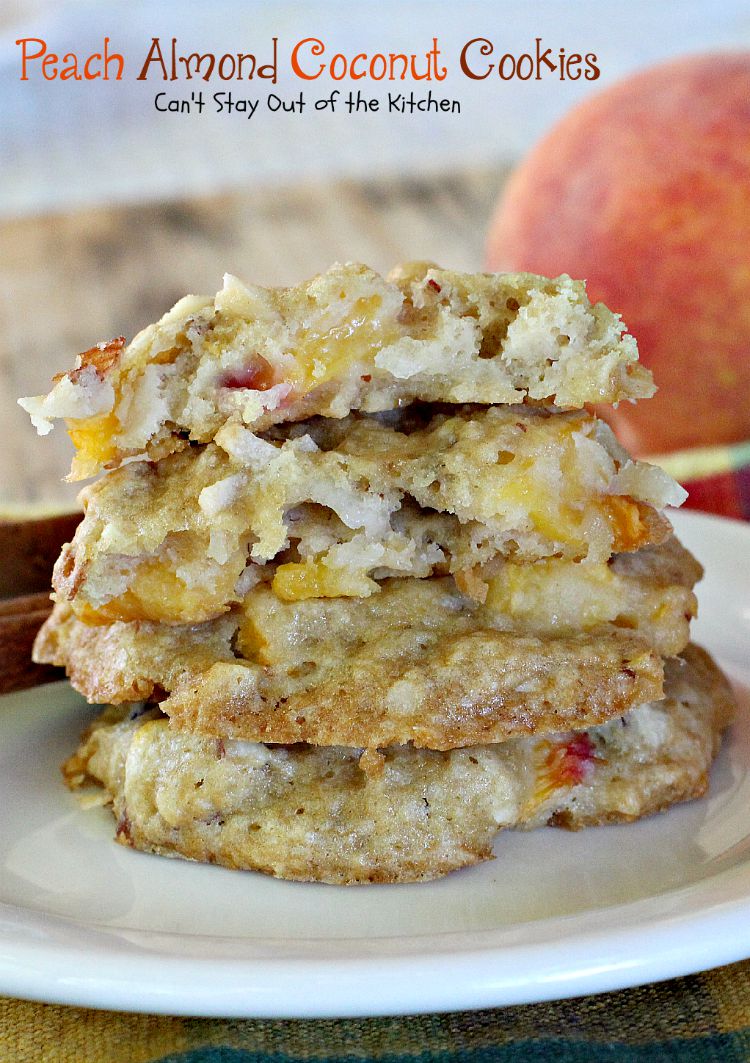 Peach Almond Coconut Cookies | Can't Stay Out of the Kitchen