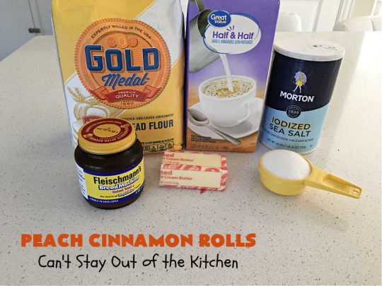 Peach Cinnamon Rolls | Can't Stay Out of the Kitchen | these #CinnamonRolls will rock your world! Perfect for a #holiday #breakfast or #brunch like #Thanksgiving, #Christmas or #Easter. Family & friends will love these rolls. #peaches #PeachCinnamonRolls