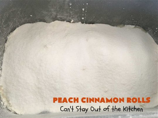 Peach Cinnamon Rolls | Can't Stay Out of the Kitchen | these #CinnamonRolls will rock your world! Perfect for a #holiday #breakfast or #brunch like #Thanksgiving, #Christmas or #Easter. Family & friends will love these rolls. #peaches #PeachCinnamonRolls
