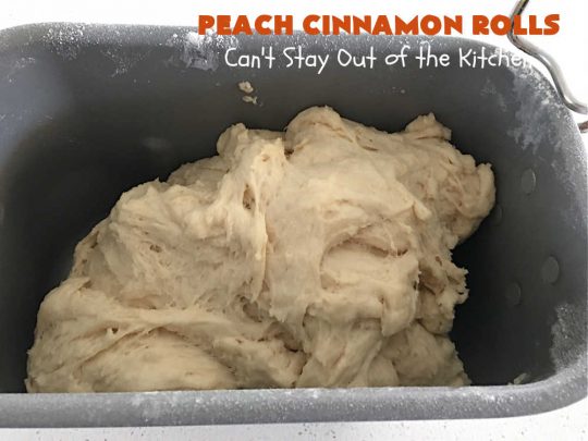 Peach Cinnamon Rolls | Can't Stay Out of the Kitchen | these #CinnamonRolls will rock your world! Perfect for a #holiday #breakfast or #brunch like #Thanksgiving, #Christmas or #Easter. Family & friends will love these rolls. #peaches #PeachCinnamonRolls