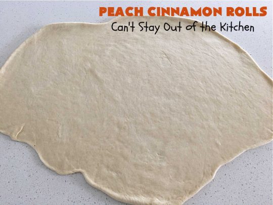 Peach Cinnamon Rolls | Can't Stay Out of the Kitchen | these #CinnamonRolls will rock your world! Perfect for a #holiday #breakfast or #brunch like #Thanksgiving, #Christmas or #Easter. Family & friends will love these rolls. #peaches #PeachCinnamonRolls