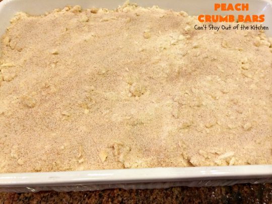 Peach Crumb Bars | Can't Stay Out of the Kitchen | these fabulous #dessert bars are some of the best with #peaches I've ever eaten. The #streusel topping with #cinnamon sugar just melts in your mouth. We loved these #cookies.