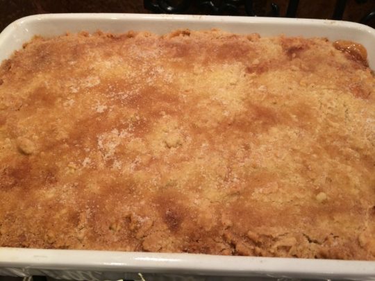 Peach Crumb Bars | Can't Stay Out of the Kitchen | these fabulous #dessert bars are some of the best with #peaches I've ever eaten. The #streusel topping with #cinnamon sugar just melts in your mouth. We loved these #cookies.