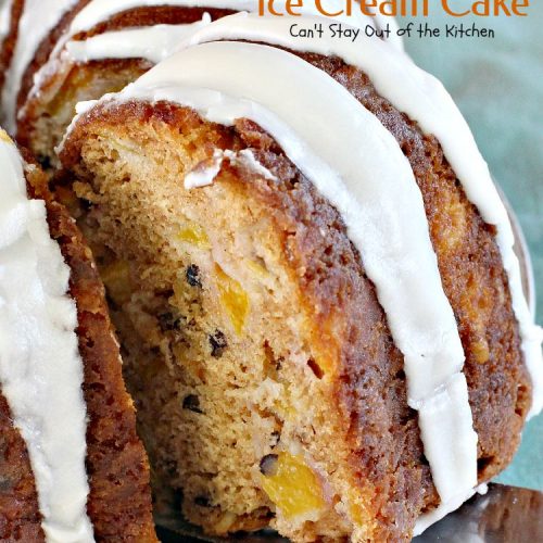 Peach Ice Cream Cake | Can't Stay Out of the Kitchen