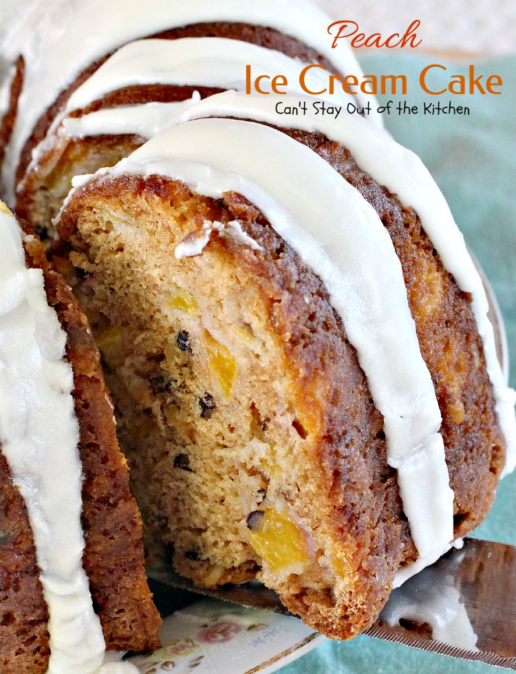 Peach Ice Cream Cake | Can't Stay Out of the Kitchen