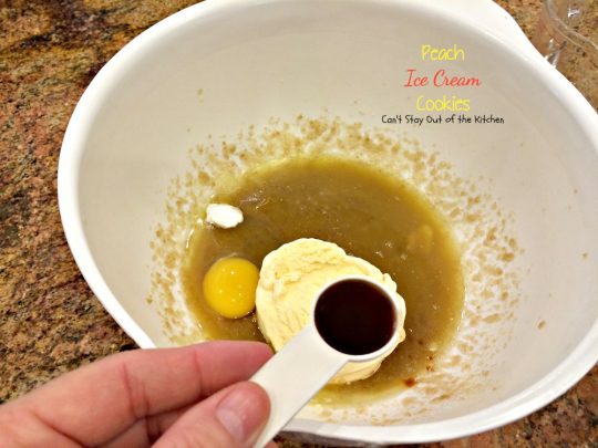 Peach Ice Cream Cookies | Can't Stay Out of the Kitchen | we LOVED these sensational #cookies. You'll never believe the secret ingredient is #icecream! #peaches #dessert