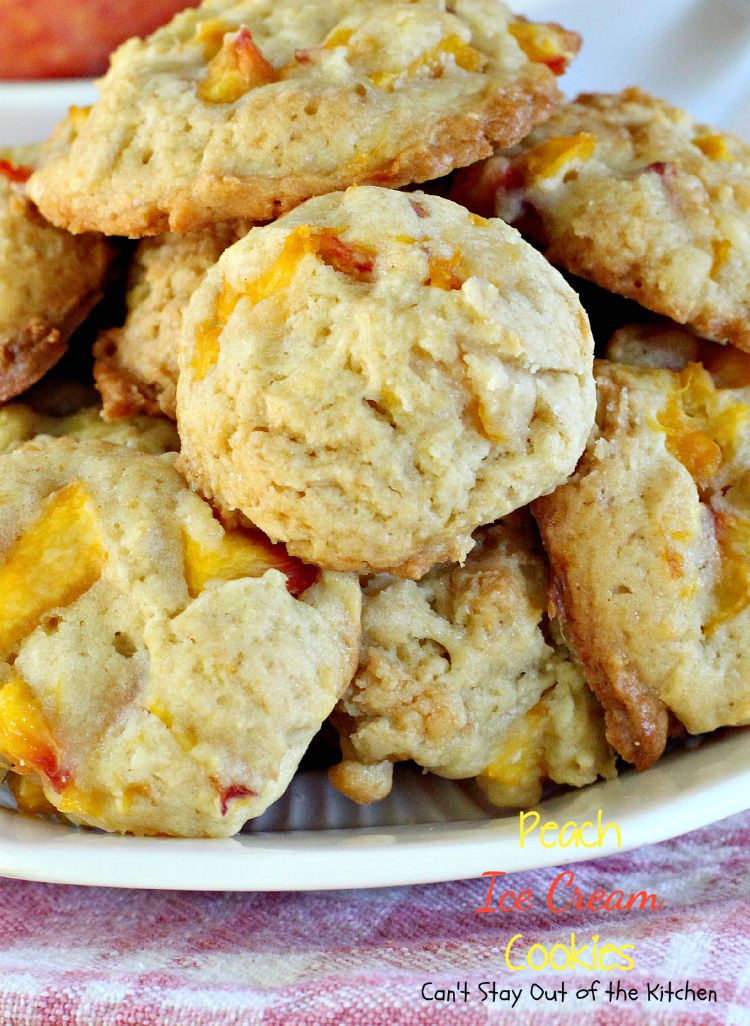 Peach Ice Cream Cookies | Can't Stay Out of the Kitchen