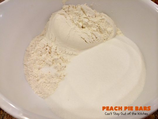 Peach Pie Bars | Can't Stay Out of the Kitchen | We love these fantastic #peachpie bars. They're so mouthwatering you can't stop at just one! Terrific for summer #holidays when fresh #peaches are in season. #MemorialDay #FourthofJuly #LaborDay #dessert