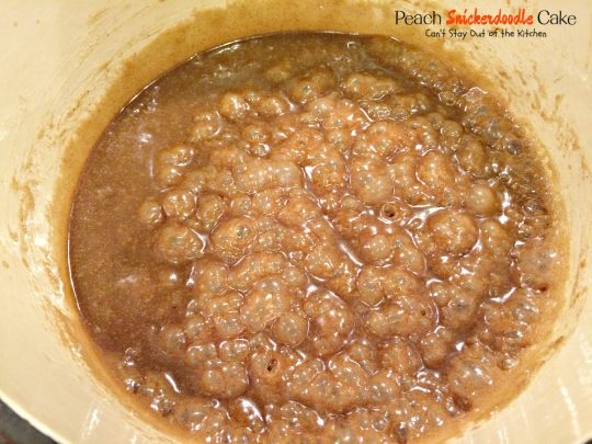 Peach Snickerdoodle Cake | Can't Stay Out of the Kitchen | this #cake is awesome! #peaches #cinnamonchips #pecans & a wonderful #caramel glaze. #dessert