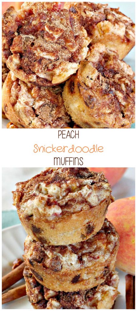 Peach Snickerdoodle Muffins | Can't Stay Out of the Kitchen | these spectacular #muffins combine the best of #snickerdoodles and #bread for a fantastic #breakfast great for #holidays or special occasions. #peaches