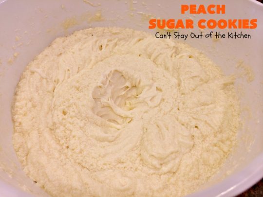 Peach Sugar Cookies | Can't Stay Out of the Kitchen | these #cookies are fantastic!  This #dessert is filled with fresh #peaches so the cookies turn out heavenly. #peachdessert