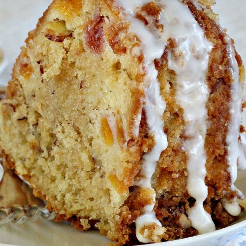 Peach & Almond Pound Cake | Can't Stay Out of the Kitchen