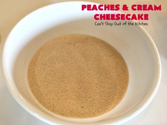 Peaches and Cream Cheesecake | Can't Stay Out of the Kitchen | this spectacular #dessert is perfect for special occasions, #holidays like #Easter & #MothersDay, & whenever you want to impress your company! #peaches #cheesecake