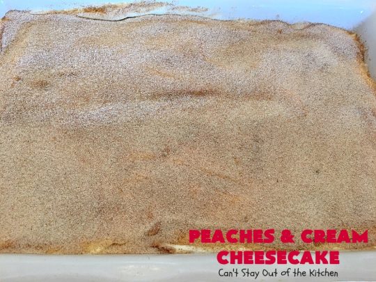 Peaches and Cream Cheesecake | Can't Stay Out of the Kitchen | this spectacular #dessert is perfect for special occasions, #holidays like #Easter & #MothersDay, & whenever you want to impress your company! #peaches #cheesecake