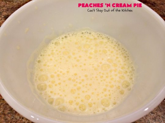 Peaches 'n Cream Pie | Can't Stay Out of the Kitchen | this amazing #peachpie has a yummy #custard filling. Wonderful for a #summer #dessert while fresh #peaches are in season.
