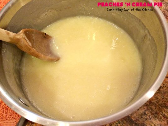 Peaches 'n Cream Pie | Can't Stay Out of the Kitchen | this amazing #peachpie has a yummy #custard filling. Wonderful for a #summer #dessert while fresh #peaches are in season.