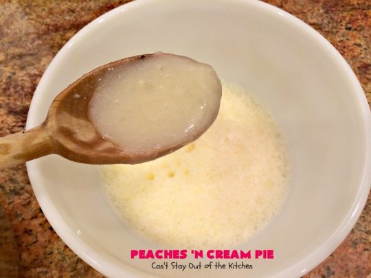 Peaches 'n Cream Pie | Can't Stay Out of the Kitchen | this amazing #peachpie has a yummy #custard filling. Wonderful for a #summer #dessert while fresh #peaches are in season.