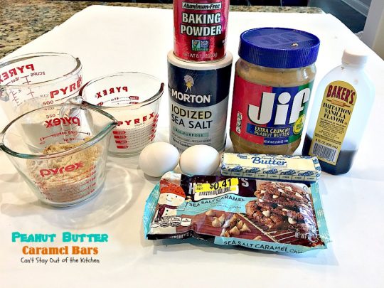 Peanut Butter Caramel Bars | Can't Stay Out of the Kitchen | #peanutbutter & #caramel chips pair together perfectly in this fabulous #brownie. Great option for summer #holidays & potlucks, too. #dessert