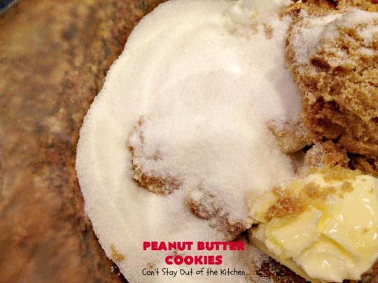 Peanut Butter Cookies | Can't Stay Out of the Kitchen | These are our favorite #PeanutButter #Cookies. We've been making these cookies for over 40 years and this is still our favorite #recipe. Terrific for #Tailgating parties, potlucks, backyard BBQs or #holidays. #PeanutButterCookies #dessert #HolidayDessert #PeanutButterDessert #FavoritePeanutButterCookies