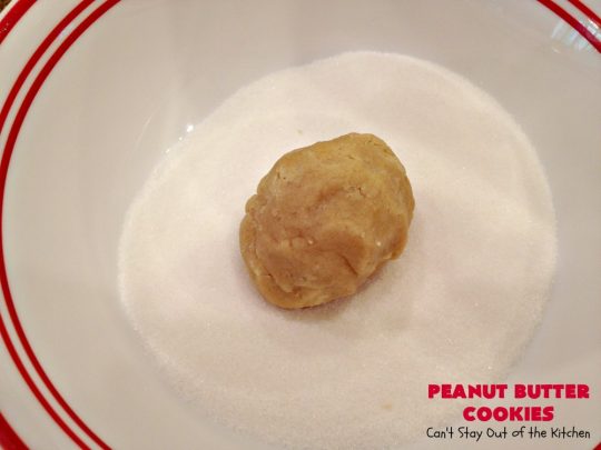 Peanut Butter Cookies | Can't Stay Out of the Kitchen | These are our favorite #PeanutButter #Cookies. We've been making these cookies for over 40 years and this is still our favorite #recipe. Terrific for #Tailgating parties, potlucks, backyard BBQs or #holidays. #PeanutButterCookies #dessert #HolidayDessert #PeanutButterDessert #FavoritePeanutButterCookies