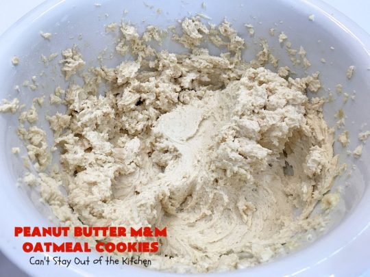 Peanut Butter M&M Oatmeal Cookies | Can't Stay Out of the Kitchen | these fantastic #Oatmeal #Cookies include #coconut #pecans & #PeanutButter #M&Ms. They are so awesome. #Dessert #PeanutButterDessert #OatmealCookie #PeanutButterCookie #Chocolate #tailgating #PeanutButterM&Ms
