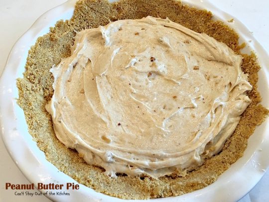 Peanut Butter Pie | Can't Stay Out of the Kitchen | absolutely scrumptious #dessert #pie made with #peanutbutter & cream cheese. #chocolate tops it off making it divine!
