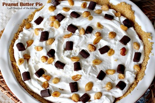 Peanut Butter Pie | Can't Stay Out of the Kitchen | absolutely scrumptious #dessert #pie made with #peanutbutter & cream cheese. #chocolate tops it off making it divine!