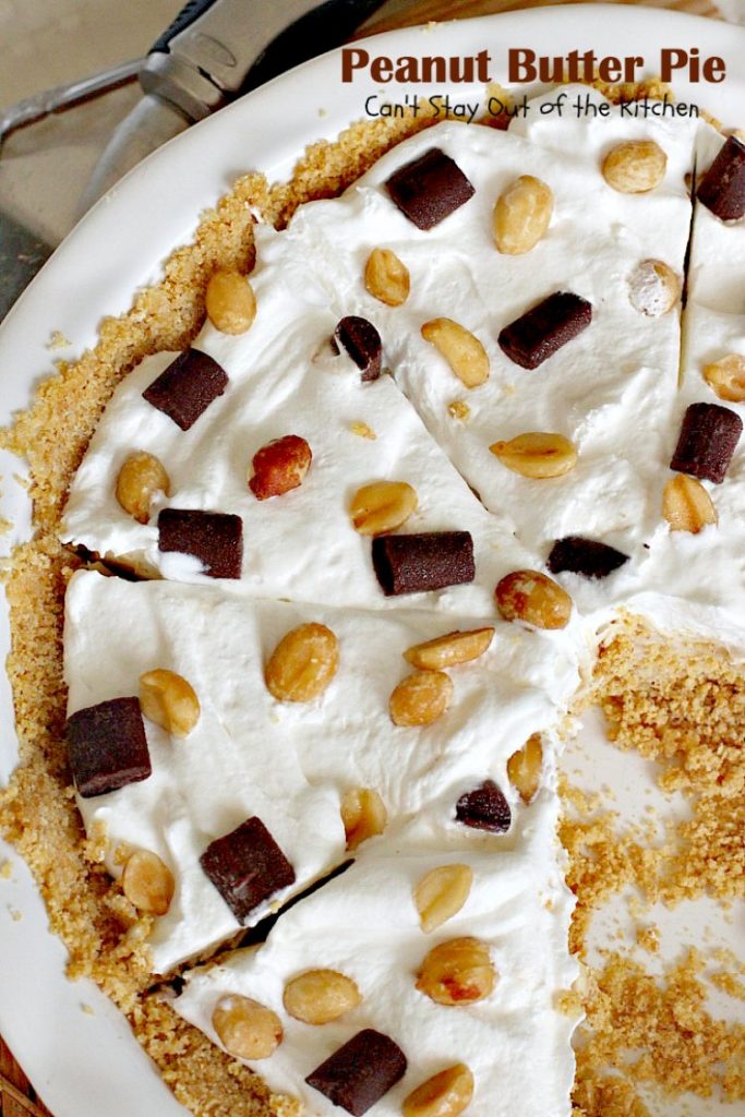 Peanut Butter Pie | Can't Stay Out of the Kitchen | absolutely scrumptious #dessert #pie made with #peanutbutter & cream cheese. #chocolate tops it off making it divine!