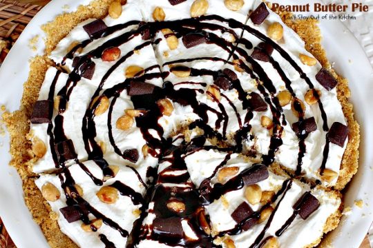 Peanut Butter Pie | Can't Stay Out of the Kitchen | absolutely scrumptious #dessert #pie made with #peanutbutter & cream cheese. #chocolate tops it off making it divine!