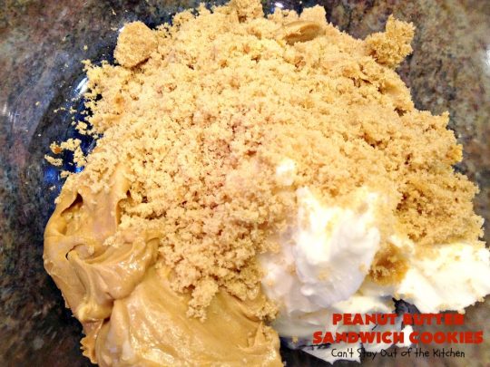 Peanut Butter Sandwich Cookies | Can't Stay Out of the Kitchen | these #cookies are irresistible. They're filled with #PeanutButter plus they have a luscious peanut butter frosting in the middle. They're so mouthwatering you won't be able to stop eating them! Great for #tailgating parties, birthdays or grilling out with friends. #dessert #PeanutButterCookies #PeanutButterSandwichCookies #southern #PeanutButterDessert #FavoritePeanutButterCookies