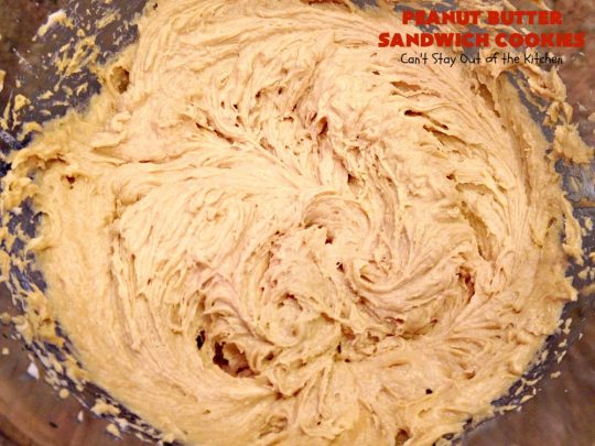 Peanut Butter Sandwich Cookies | Can't Stay Out of the Kitchen | these #cookies are irresistible. They're filled with #PeanutButter plus they have a luscious peanut butter frosting in the middle. They're so mouthwatering you won't be able to stop eating them! Great for #tailgating parties, birthdays or grilling out with friends. #dessert #PeanutButterCookies #PeanutButterSandwichCookies #southern #PeanutButterDessert #FavoritePeanutButterCookies