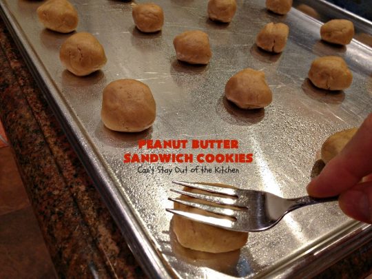 Peanut Butter Sandwich Cookies | Can't Stay Out of the Kitchen | these #cookies are irresistible. They're filled with #PeanutButter plus they have a luscious peanut butter frosting in the middle. They're so mouthwatering you won't be able to stop eating them! Great for #tailgating parties, birthdays or grilling out with friends. #dessert #PeanutButterCookies #PeanutButterSandwichCookies #southern #PeanutButterDessert #FavoritePeanutButterCookies