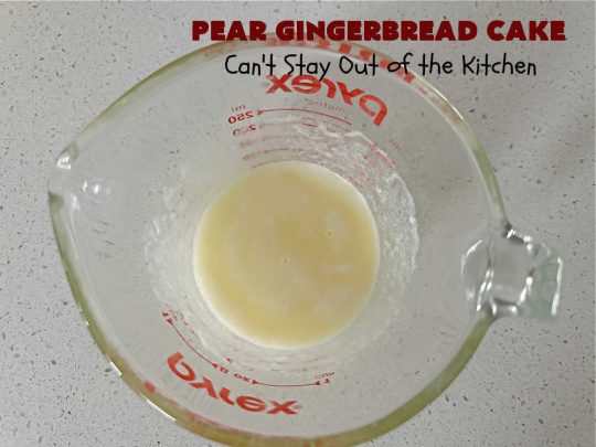 Pear Gingerbread Cake | Can't Stay Out of the Kitchen | this delightful Upside-Down #cake uses only 4 Ingredients (plus the #egg & water used by the #CakeMix.) It bakes up beautifully & is so easy you can whip it up for weeknight dinners. If you enjoy the taste of #pears & #gingerbread, this #dessert is mouthwatering & irresistible. #GingerbreadCakeMix #PearDessert #GingerbreadDessert #PearGingerbreadCake