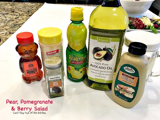 Pear, Pomegranate and Berry Salad | Can't Stay Out of the Kitchen | this fabulous #salad is heavenly! The combination of flavors is amazing. #pears #pomegranates #glutenfree