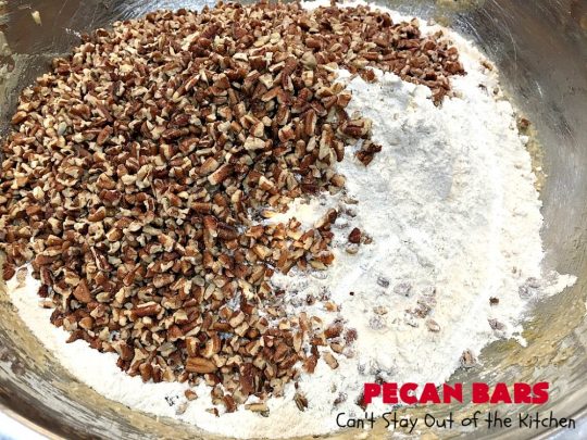 Pecan Bars | Can't Stay Out of the Kitchen | these delightful treats are absolutely dreamy. They'll cure any sweet tooth craving. If you enjoy #pecans you'll rave over this marvelous #cookie. #Holiday #dessert #PecanDessert #HolidayDessert #PecanPie #PecanBars #ChristmasCookieExchange #ValentinesDay