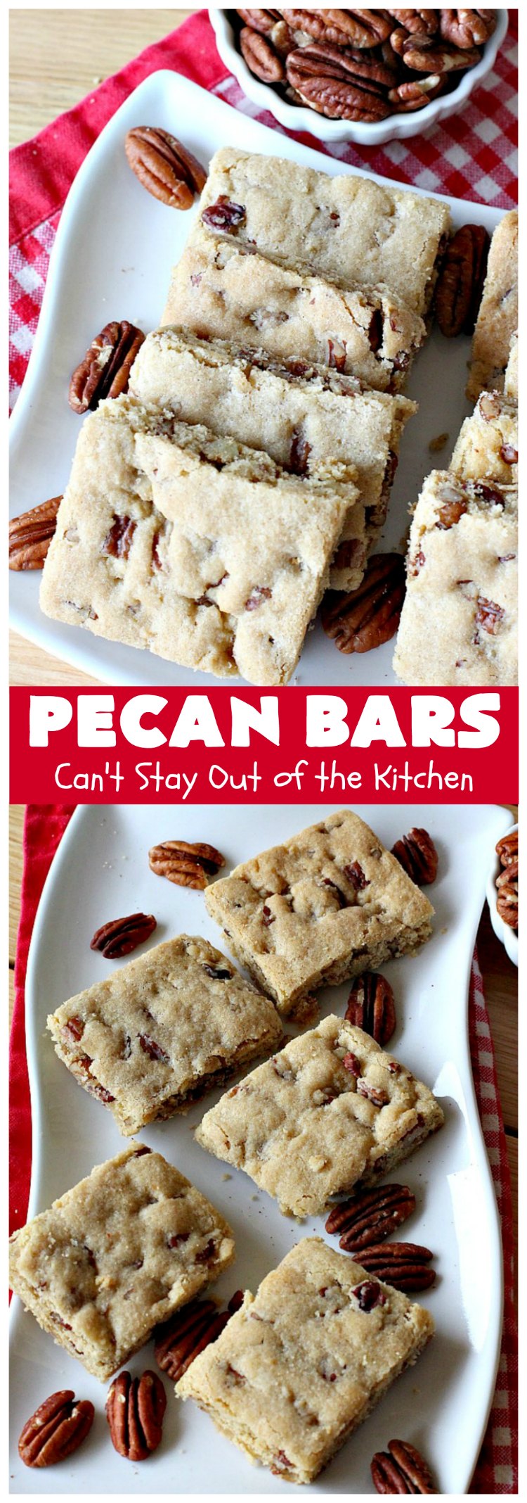 Pecan Bars | Can't Stay Out of the Kitchen | these delightful treats are absolutely dreamy. They'll cure any sweet tooth craving. If you enjoy #pecans you'll rave over this marvelous #cookie. #Holiday #dessert #PecanDessert #HolidayDessert #PecanPie #PecanBars #ChristmasCookieExchange #ValentinesDay