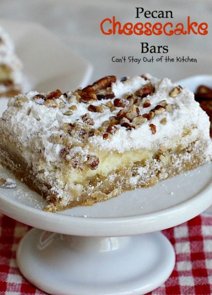 Pecan Cheesecake Bars | Can't Stay Out of the Kitchen | these lovely #pecan #brownies have a wonderful #cheesecake layer that makes them spectacular. #dessert