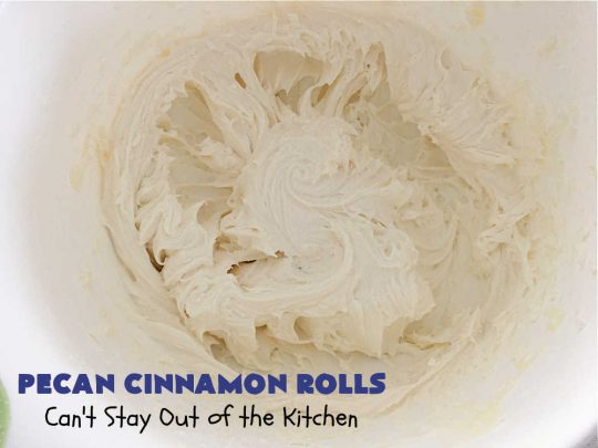 Pecan Cinnamon Rolls | Can't Stay Out of the Kitchen | these delightful #CinnamonRolls are light & fluffy & so easy since they're mixed & raised in the #breadmaker! They have a luscious #ButtercreamFrosting & a #cinnamon & #pecan filling that will make you swoon from the first bite! Great for a #holiday #breakfast like #Thanksgiving or #Christmas. #PecanCinnamonRollsPecan Cinnamon Rolls | Can't Stay Out of the Kitchen | these delightful #CinnamonRolls are light & fluffy & so easy since they're mixed & raised in the #breadmaker! They have a luscious #ButtercreamFrosting & a #cinnamon & #pecan filling that will make you swoon from the first bite! Great for a #holiday #breakfast like #Thanksgiving or #Christmas. #PecanCinnamonRolls