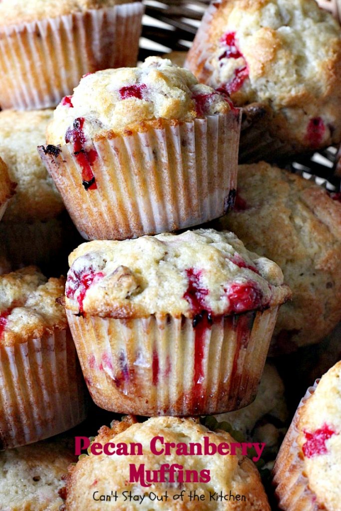 Pecan Cranberry Muffins | Can't Stay Out of the Kitchen | these scrumptious #muffins are filled with #cranberries #lemon and #pecans. They make such a great treat for a #holiday #breakfast when cranberries are easily obtainable. We love them.