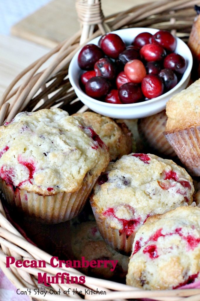 Pecan Cranberry Muffins | Can't Stay Out of the Kitchen | these scrumptious #muffins are filled with #cranberries #lemon and #pecans. They make such a great treat for a #holiday #breakfast when cranberries are easily obtainable. We love them.