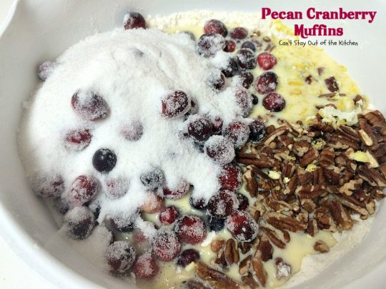 Pecan Cranberry Muffins | Can't Stay Out of the Kitchen | these scrumptious #muffins are filled with #cranberries #lemon and #pecans. They make such a great treat for a #holiday #breakfast when cranberries are easily obtainable. We love them.