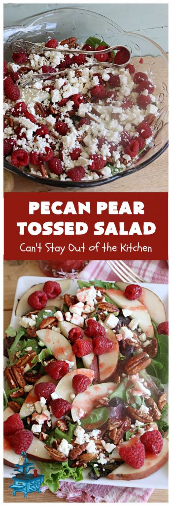 Pecan Pear Tossed Salad | Can't Stay Out of the Kitchen