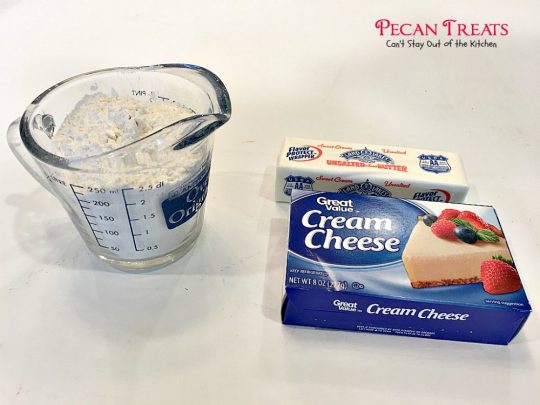 Pecan Treats | Can't Stay Out of the Kitchen | these miniature #pecanpies are our favorite #christmas #cookie. Everybody loves them. They have a cream cheese crust & #pecan & brown sugar filling to die for! #dessert